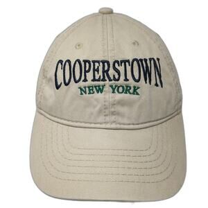 Jacobson Hat Baseball Cap Beige One Size Cooperstown New York Blue Green hat